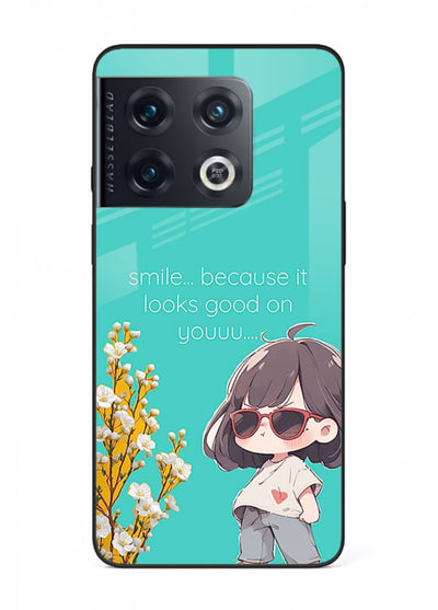 Anime Girl Wink kawaii illustration OnePlus 10 Pro glass back cover