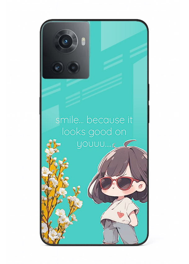 Anime Girl Wink kawaii illustration OnePlus 10R glass back cover