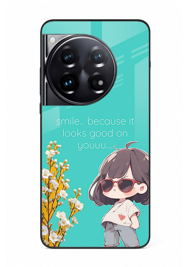 Anime Girl Wink kawaii illustration OnePlus 12 glass back cover