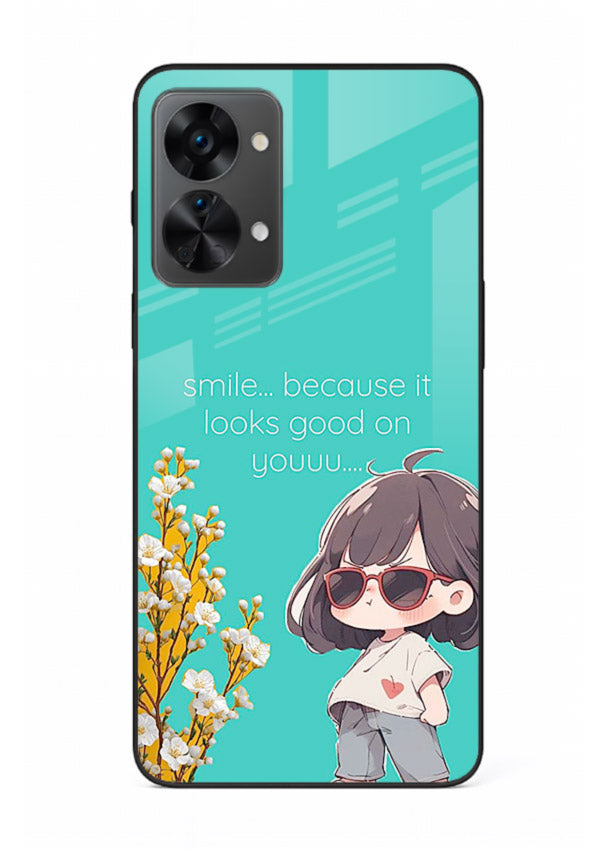 Anime Girl Wink kawaii illustration OnePlus Nord 2T glass back cover