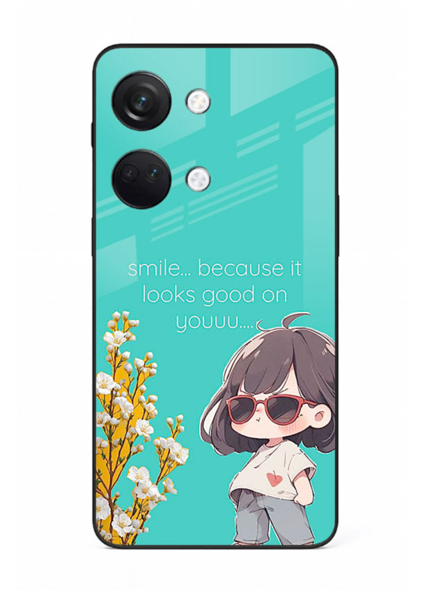 Anime Girl Wink kawaii illustration OnePlus Nord 3 glass back cover