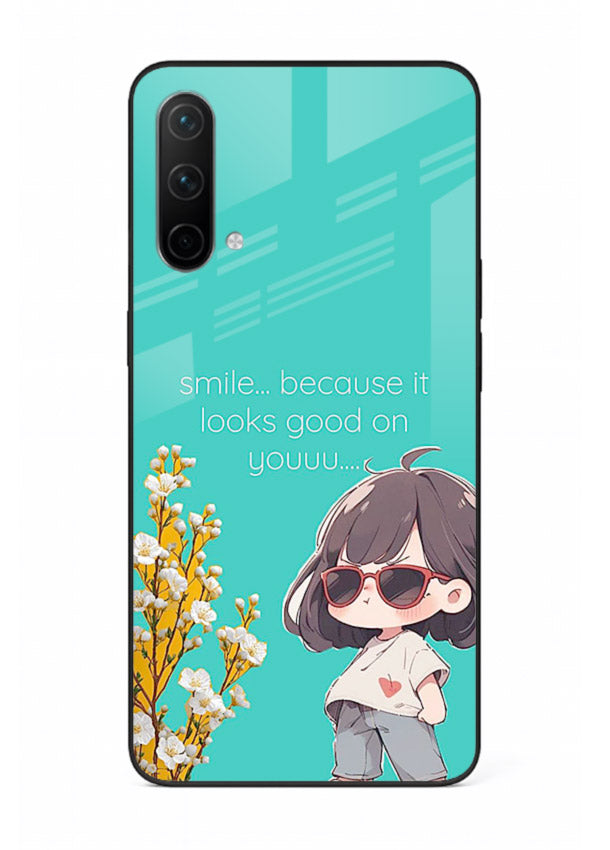 Anime Girl Wink kawaii illustration OnePlus Nord CE 5G glass back cover