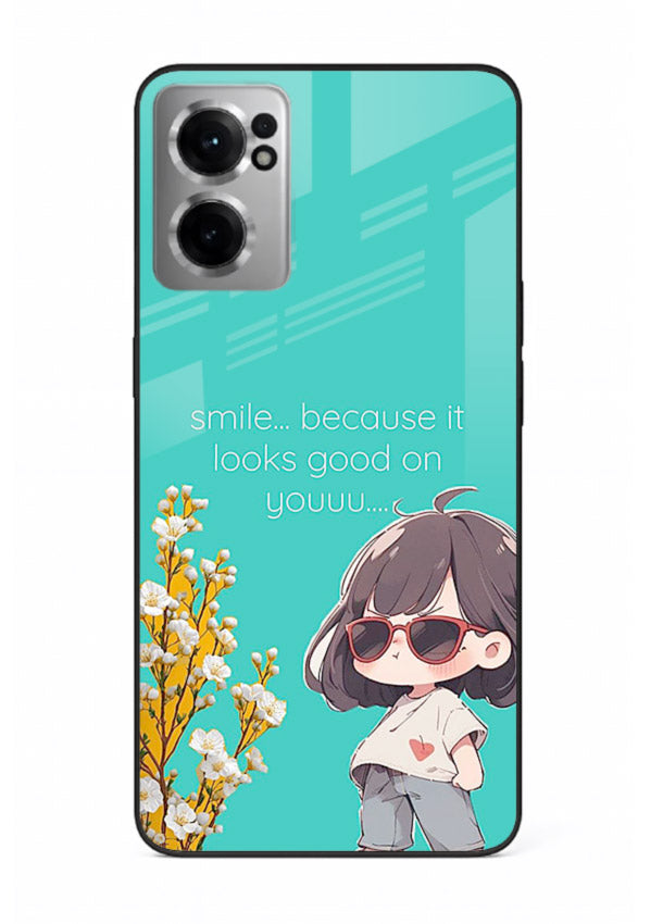 Anime Girl Wink kawaii illustration OnePlus Nord CE2 5G glass back cover
