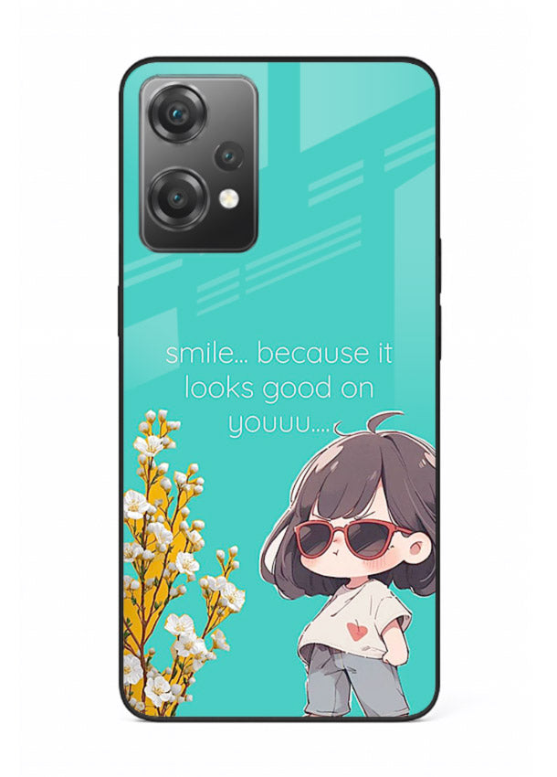 Anime Girl Wink kawaii illustration OnePlus Nord CE2 Lite 5G glass back cover
