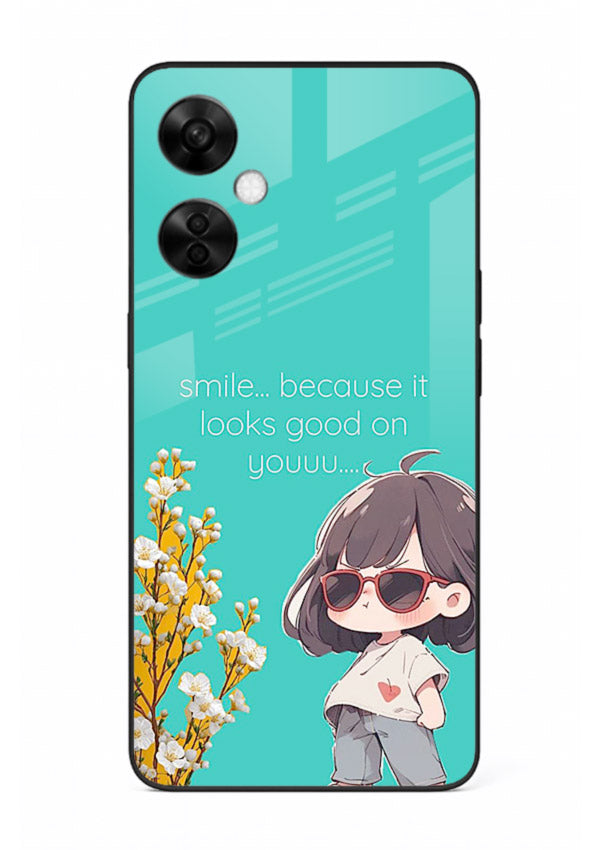 Anime Girl Wink kawaii illustration OnePlus Nord CE3 Lite glass back cover