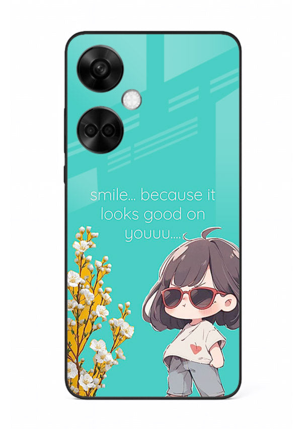Anime Girl Wink kawaii illustration OnePlus Nord CE3 glass back cover
