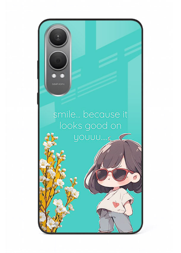 Anime Girl Wink kawaii illustration OnePlus Nord CE4 Lite glass back cover