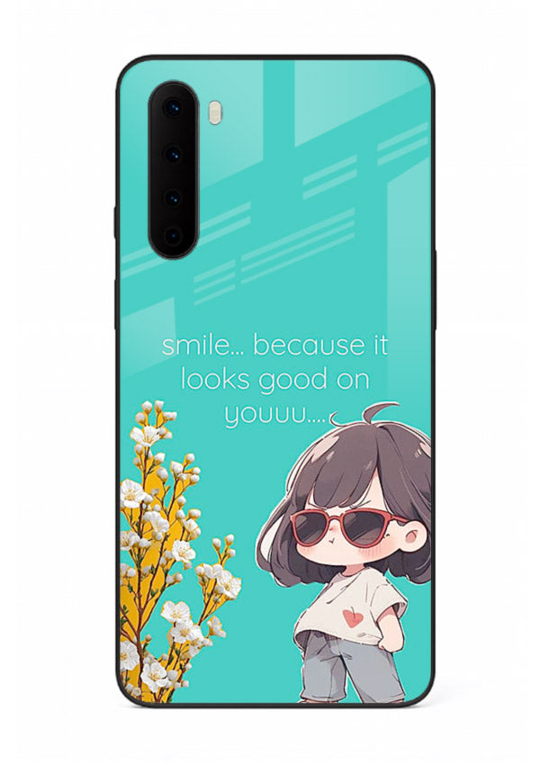 Anime Girl Wink kawaii illustration OnePlus Nord glass back cover