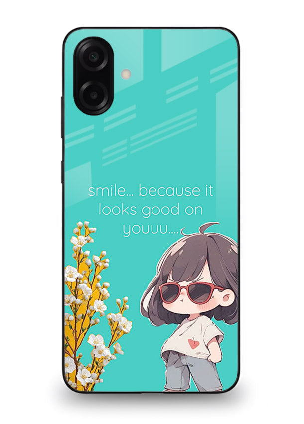 Anime Girl Wink kawaii illustration Samsung A06 5G glass back cover