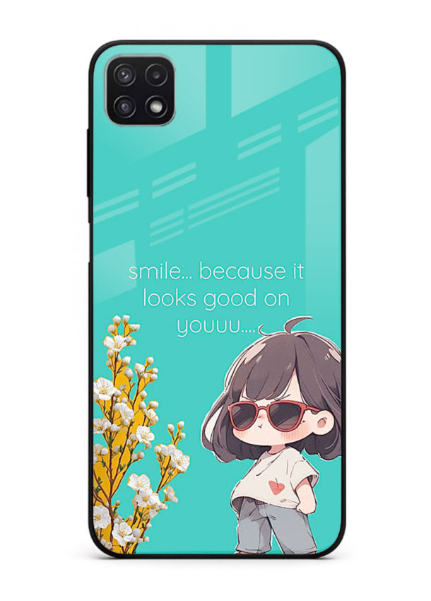Anime Girl Wink kawaii illustration Samsung F42 5G glass back cover