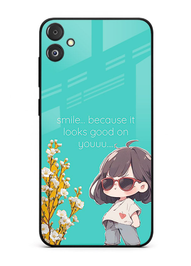 Anime Girl Wink kawaii illustration Samsung F05 5G glass back cover