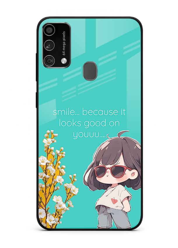 Anime Girl Wink kawaii illustration Samsung F41 glass back cover