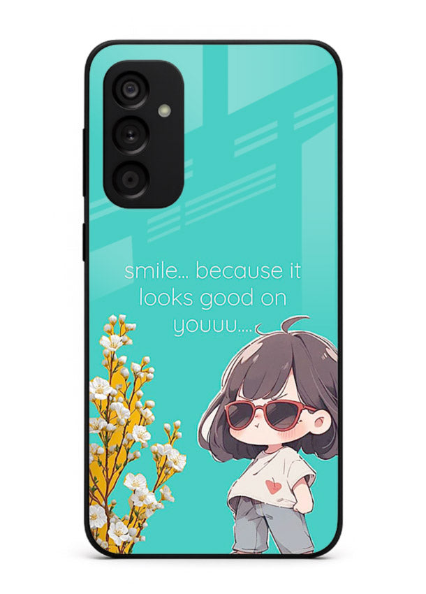 Anime Girl Wink kawaii illustration Samsung M14 5G glass back cover