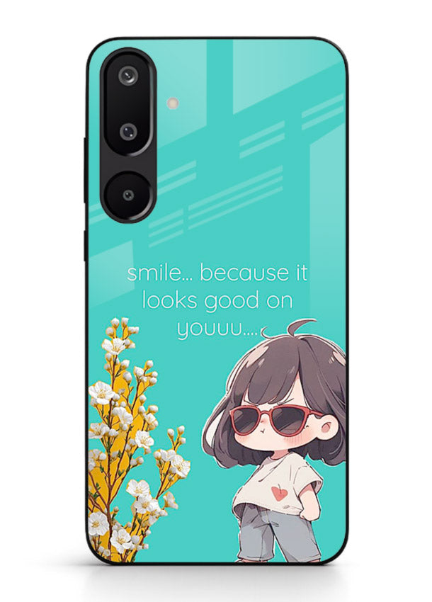 Anime Girl Wink kawaii illustration Samsung F16 5G glass back cover