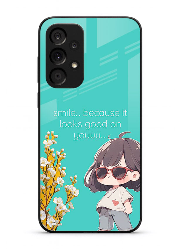 Anime Girl Wink kawaii illustration Samsung A23 5G glass back cover