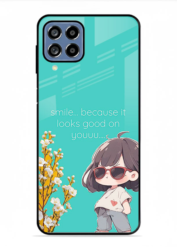 Anime Girl Wink kawaii illustration Samsung F62 glass back cover