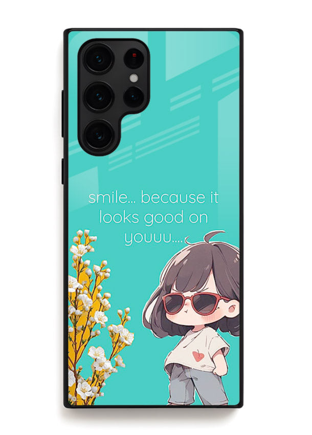 Anime Girl Wink kawaii illustration Samsung S25 Ultra glass back cover