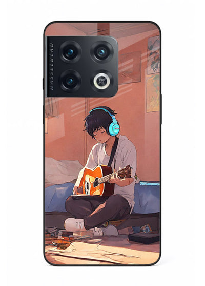 anime guitar room aesthetic art OnePlus 10 Pro glass cover cozy warm anime scene case