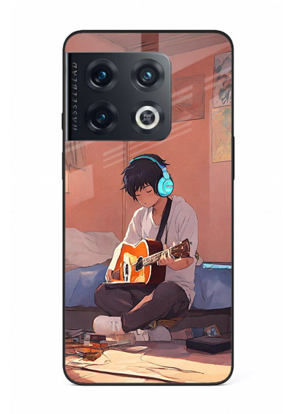 anime guitar room aesthetic art OnePlus 10 Pro glass cover cozy warm anime scene case