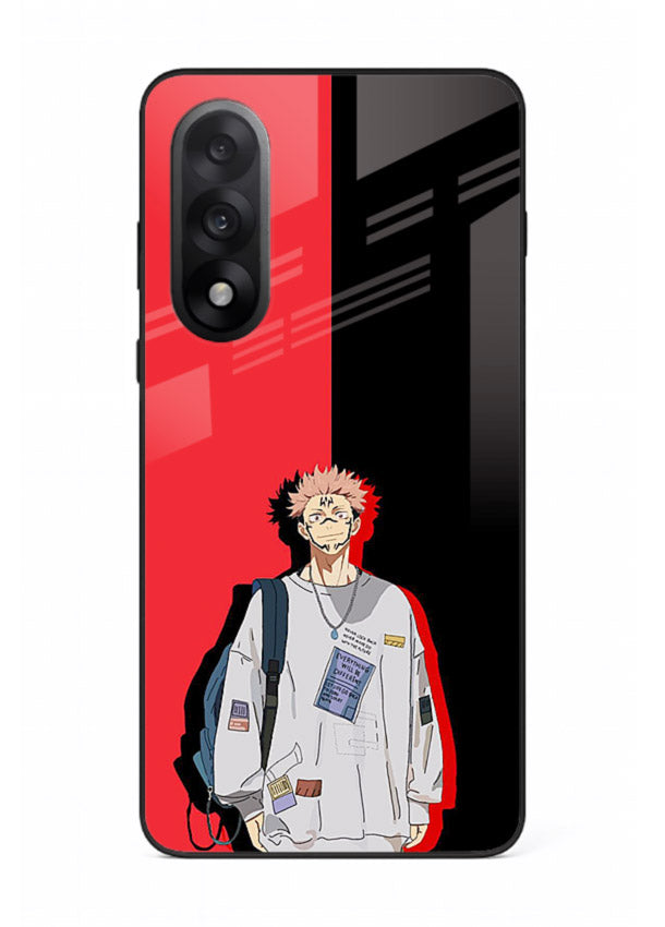 anime red black split art OnePlus Nord 5 glass cover stylish edgy character case