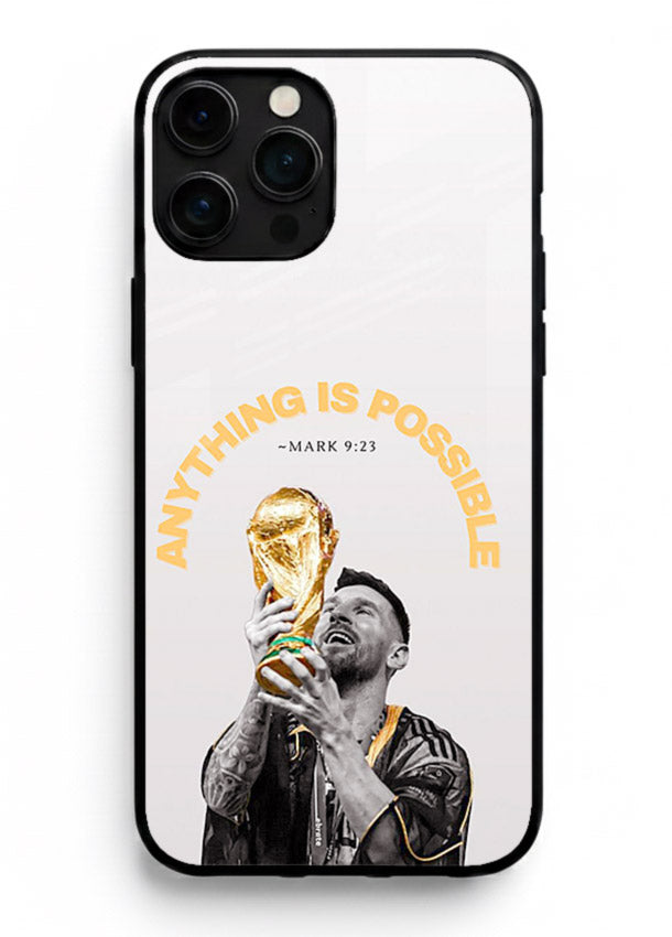 Motivational football artwork printed on glossy tempered glass iPhone 11 Pro Max back cover