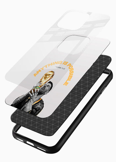 Motivational football artwork printed on glossy tempered glass mobile back cover - 3