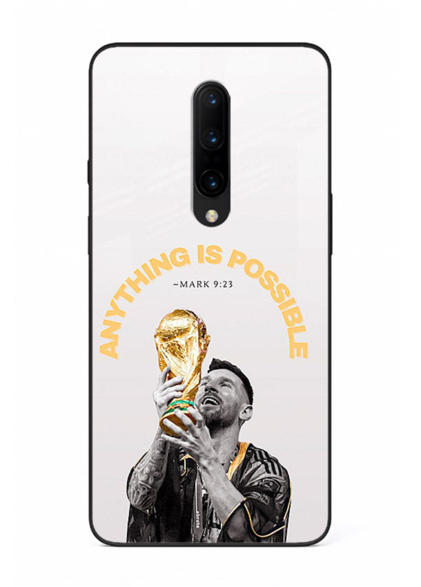 Motivational football artwork printed on glossy tempered glass OnePlus 8 back cover