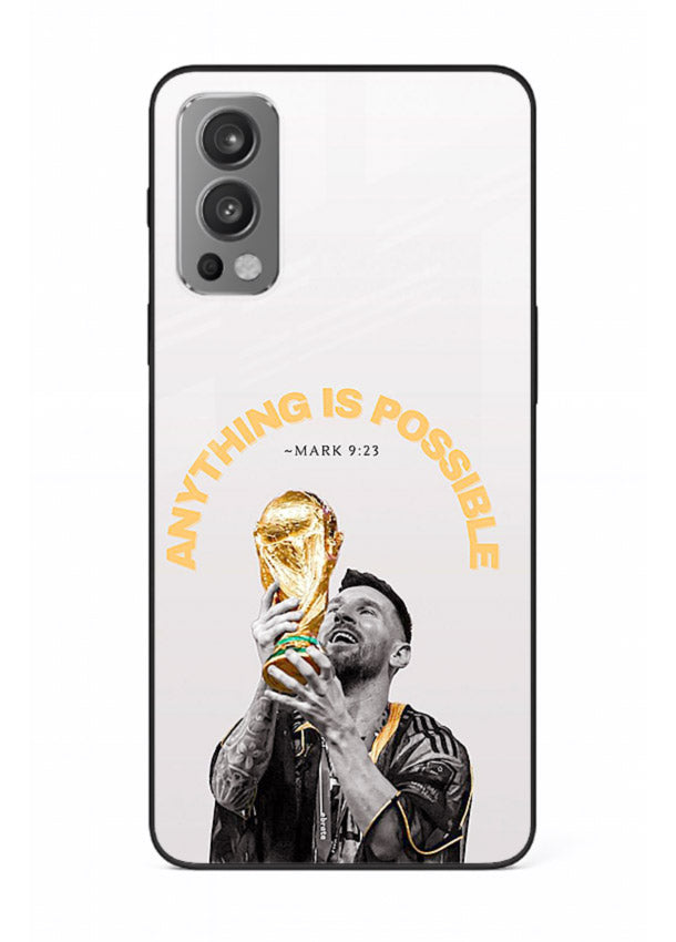 Motivational football artwork printed on glossy tempered glass OnePlus Nord 2 back cover
