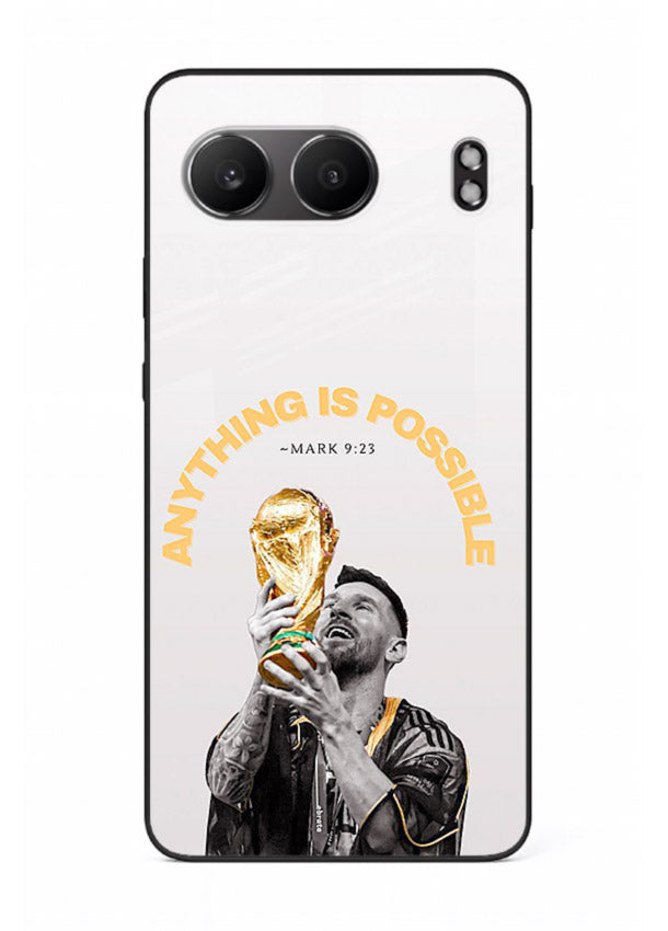 Motivational football artwork printed on glossy tempered glass OnePlus Nord 4 back cover
