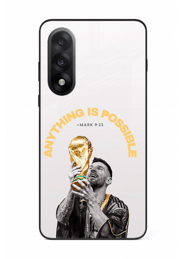 Motivational football artwork printed on glossy tempered glass OnePlus Nord 5 back cover