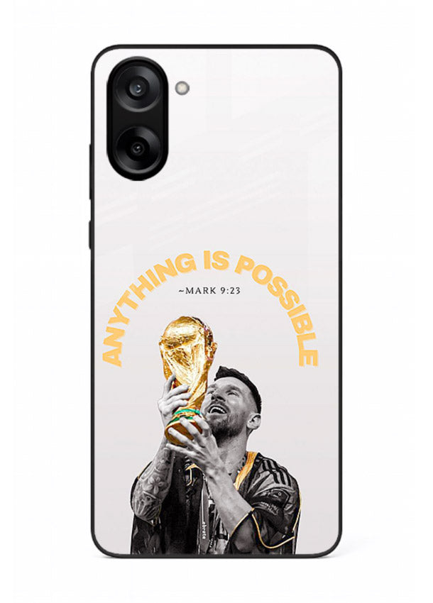 Motivational football artwork printed on glossy tempered glass OnePlus Nord CE5 back cover