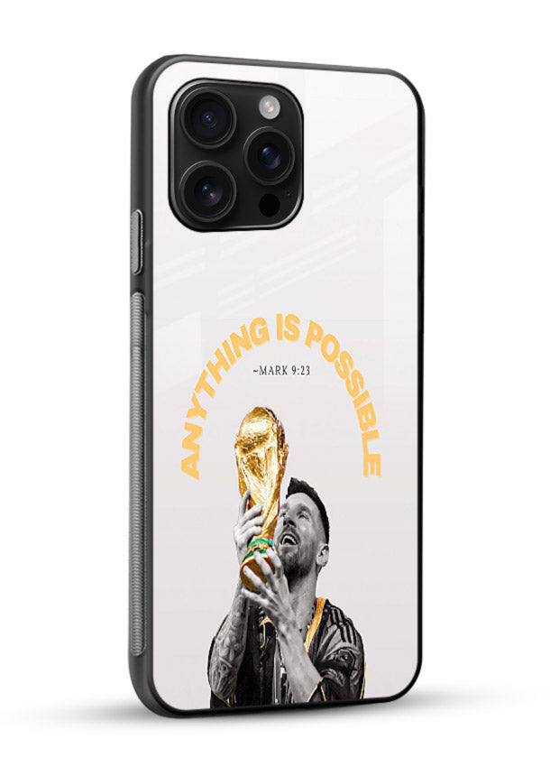 Motivational football artwork printed on glossy tempered glass mobile back cover - 2