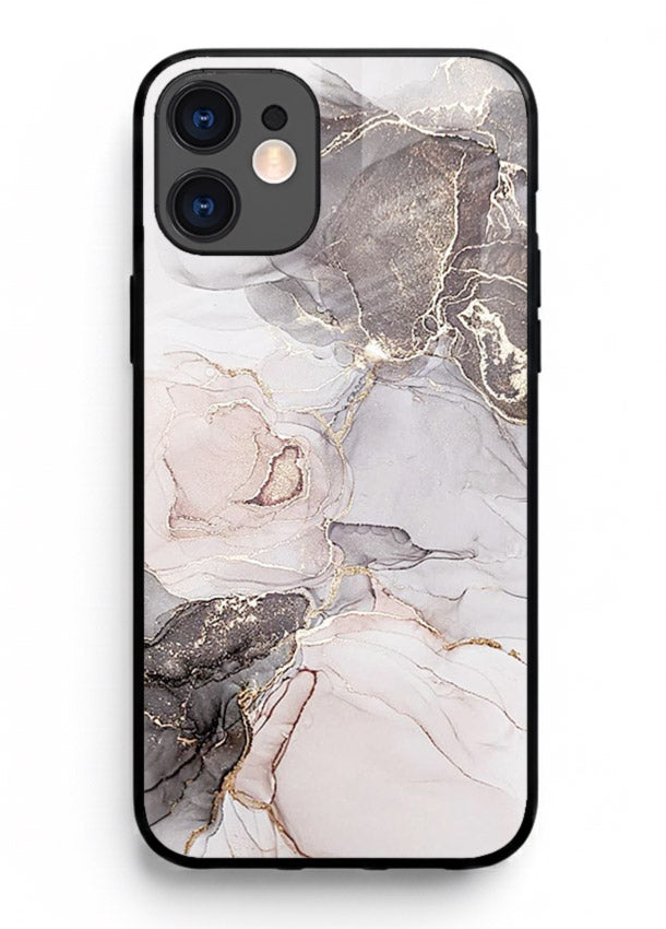 Aqua Gold Geode iphone 11 glass back cover with aqua marble and gold geode accents