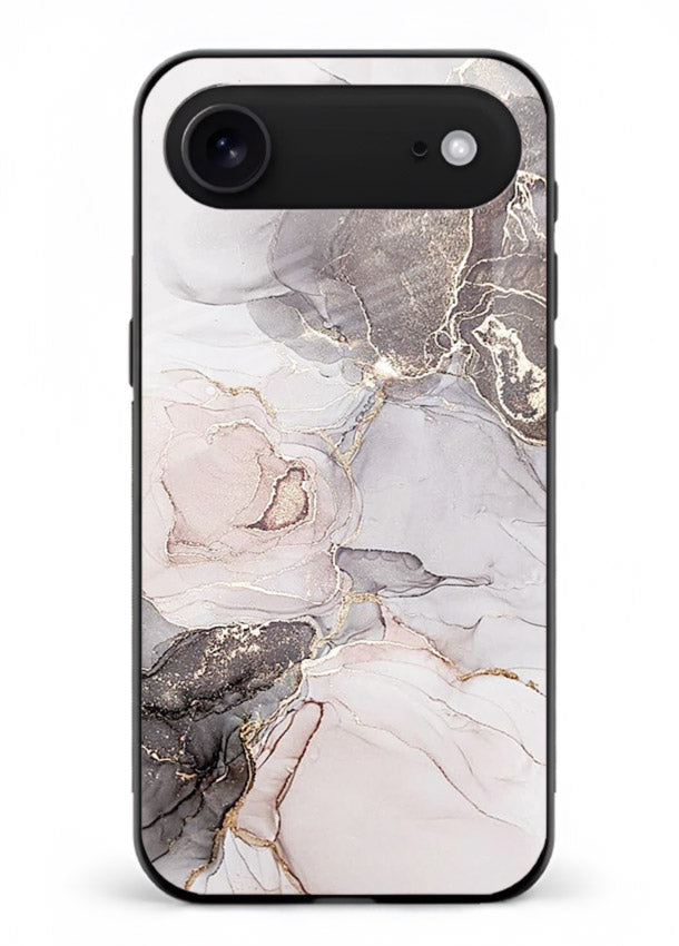 Aqua Gold Geode iphone 18 air glass back cover with aqua marble and gold geode accents