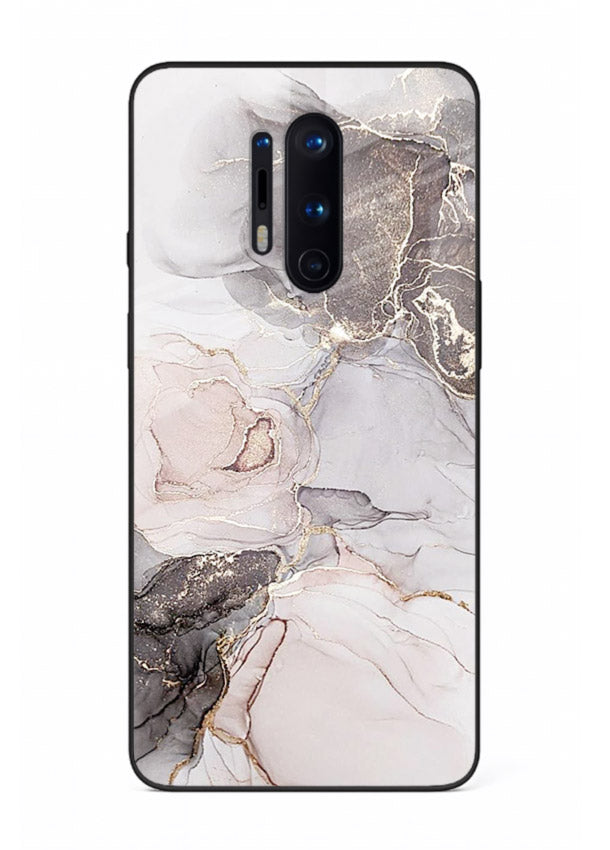 Aqua Gold Geode OnePlus 8 Pro glass back cover with aqua marble and gold geode accents