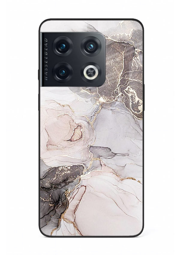 Aqua Gold Geode OnePlus 10 Pro glass back cover with aqua marble and gold geode accents