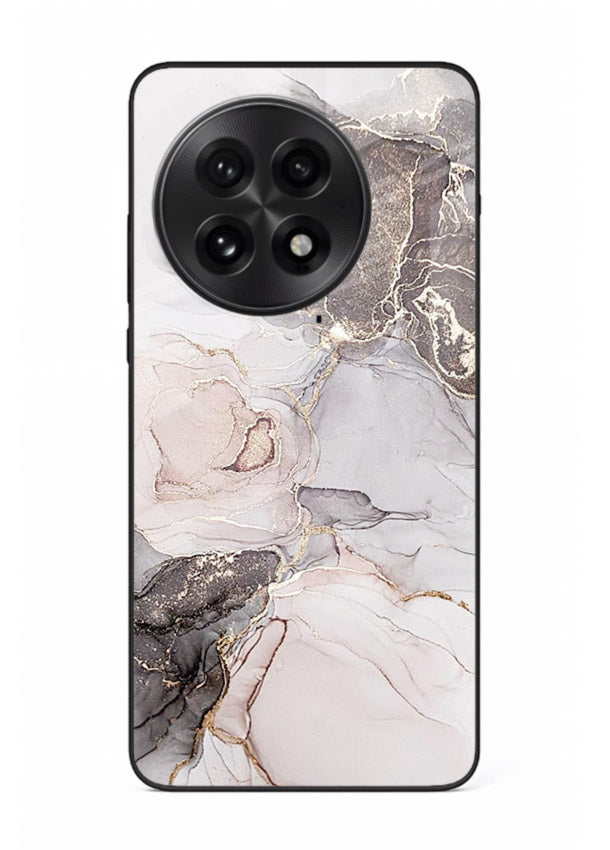Aqua Gold Geode OnePlus 13R glass back cover with aqua marble and gold geode accents