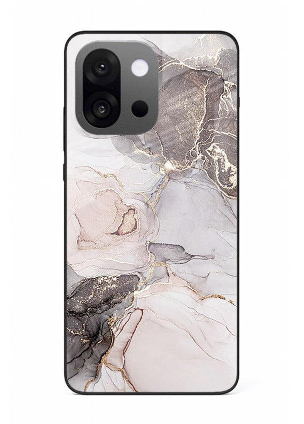 Aqua Gold Geode OnePlus 13s glass back cover with aqua marble and gold geode accents