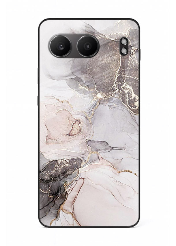 Aqua Gold Geode OnePlus Nord 4 glass back cover with aqua marble and gold geode accents