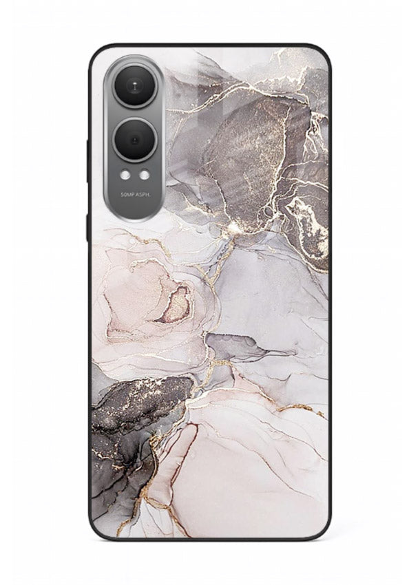 Aqua Gold Geode OnePlus Nord CE4 Lite glass back cover with aqua marble and gold geode accents