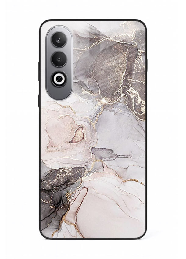 Aqua Gold Geode OnePlus Nord CE4 glass back cover with aqua marble and gold geode accents