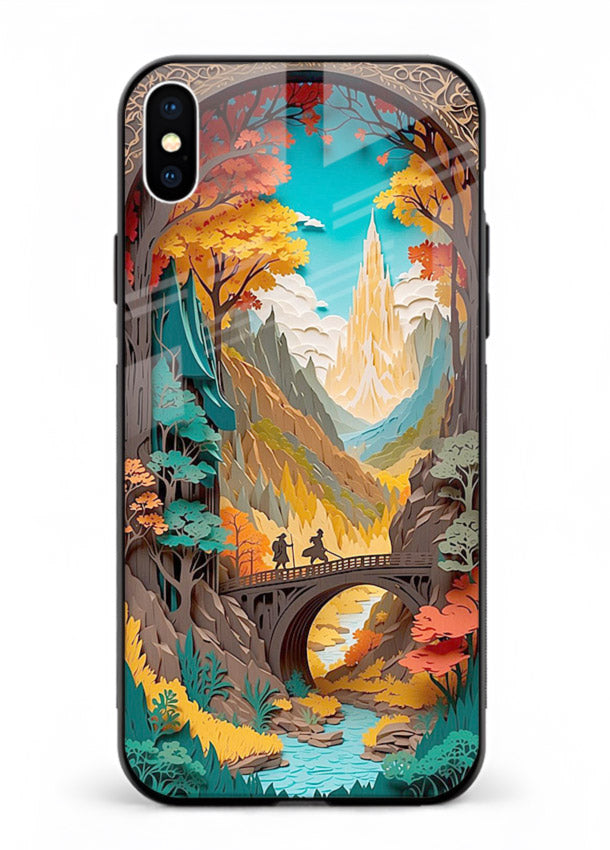 Arched Mountain Vista teal mountain arch artwork iphone xs max glass back cover