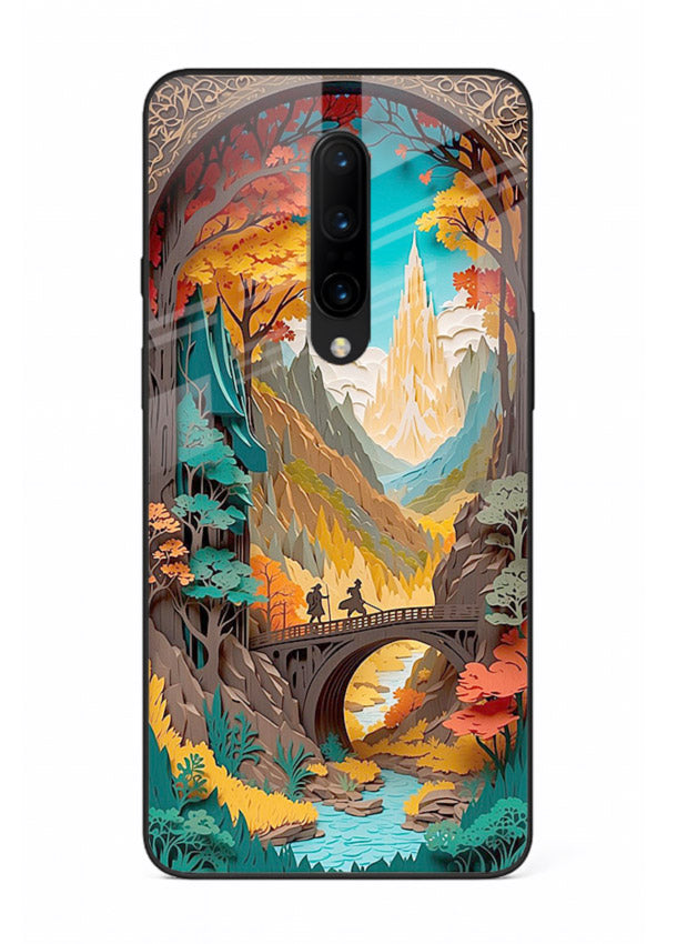 Arched Mountain Vista teal mountain arch artwork OnePlus 8 glass back cover