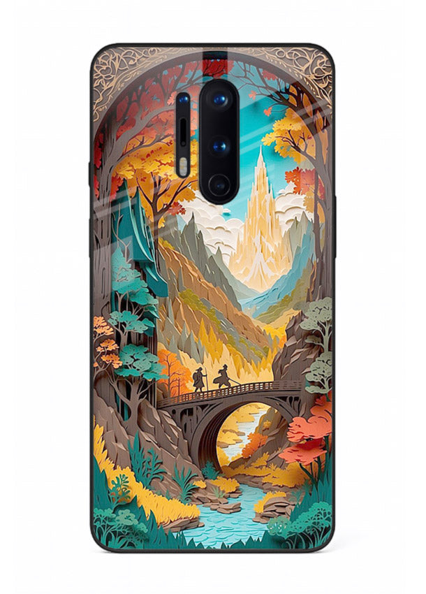 Arched Mountain Vista teal mountain arch artwork OnePlus 8 Pro glass back cover