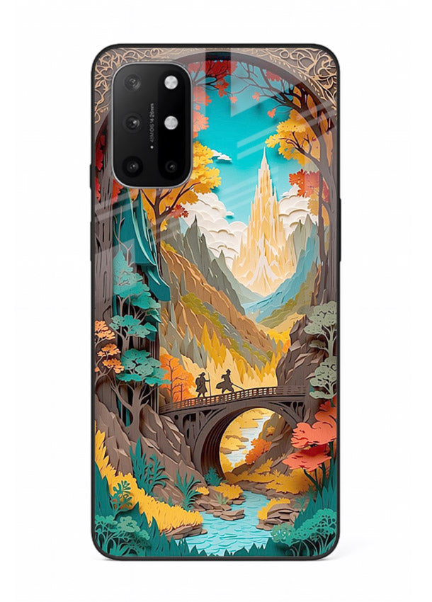 Arched Mountain Vista teal mountain arch artwork OnePlus 8T glass back cover
