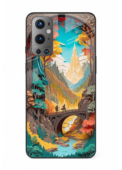 Arched Mountain Vista teal mountain arch artwork OnePlus 9 glass back cover