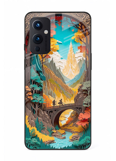 Arched Mountain Vista teal mountain arch artwork OnePlus 9 Pro glass back cover