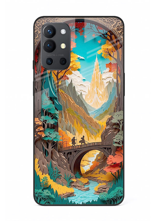 Arched Mountain Vista teal mountain arch artwork OnePlus 9R glass back cover