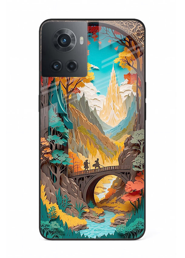 Arched Mountain Vista teal mountain arch artwork OnePlus 10R glass back cover