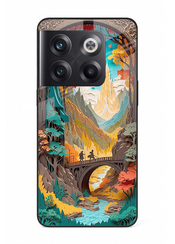 Arched Mountain Vista teal mountain arch artwork OnePlus 10T glass back cover